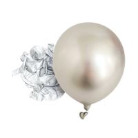 Balony srebrne metaliczne 25 cm - 100 szt