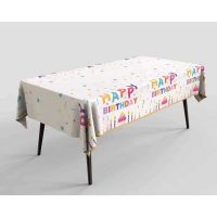 Foil tablecloth Happy Birthday