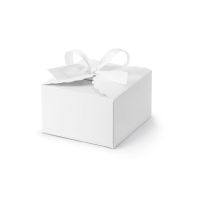 Pudełko deserowe białe ze wstążką 10 szt