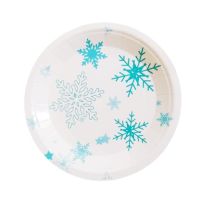 Plate Frozen white with flakes 17.5 cm - 6 pcs