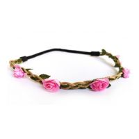 Headband - wreath with pink roses
