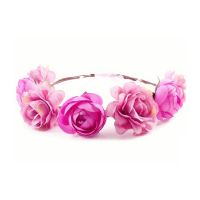 Headband - wreath with large pink roses