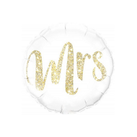 Balloon white + gold inscription Mrs 45 cm