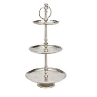 Stand 3-tier silver metal 48 cm