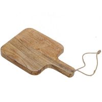 Serving tray with handle, square wood 29x18x3 cm