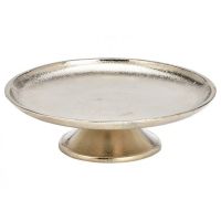 Cake stand on foot silver metal 18 cm