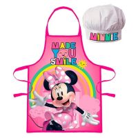 Children&#39;s apron Minnie Made you smile + cap