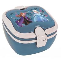 Pudełko na przekąski Frozen Anna i Elsa w kolorze niebiesko-szarym