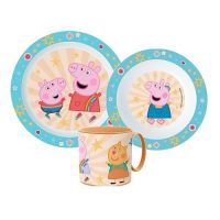 Set Peppa Pig - 2x Teller und Tasse, Kunststoff