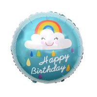 Blauer Ballon mit Happy Birthday-Wolke
