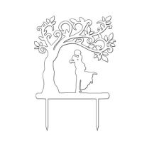 Akwaforta - Pan i Pani pod drzewem akryl biały