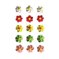 Set - mini colored flowers - 15 pcs