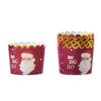 Rote Weihnachtsmann-Cupcakes 6 x 5,5 cm, 50 Stück