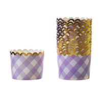 Cups checkered purple 6 x 5.5 cm, 50 pcs