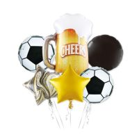 Balóny pohár piva, futbalová lopta, hviezda, kruh 6 ks