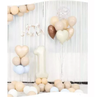 White - cream balloons with no. 1