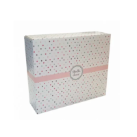 Weiße Dessertbox mit Punkten 25 x 21 x 7 cm