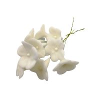 Blumenstrauß am Draht 9 Stück weiß