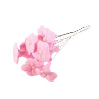 Bunch of flowers on a wire 9 pcs pink