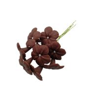Flowers bunch on a wire 9 pcs chocolate