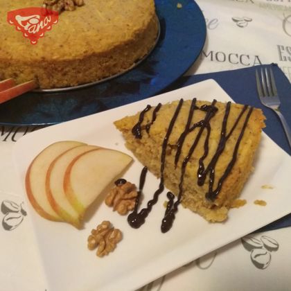 Gluten-free apple-walnut cake