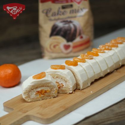 Gluten-free mandarin roll with mascarpone