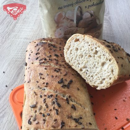 Gluten-free sourdough dark bread from the mold