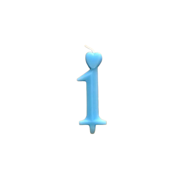 Candle thin blue 0-9 Candle thin blue 0-9, number 1