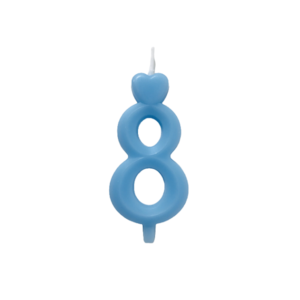Candle thin blue 0-9 Candle thin blue 0-9, number 8