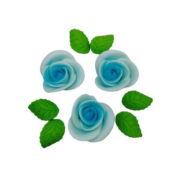 Ruža veľká perleťová zostava modrá 9ks