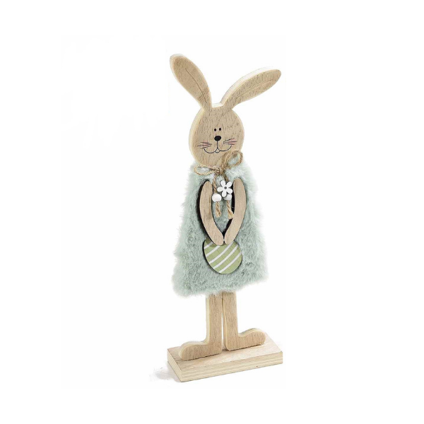 Wooden Easter bunny in a dress Wooden Easter bunny in a dress, Green dress