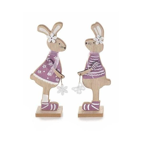 Easter bunny couple Easter bunny couple, Purple couple with flower and butterfly