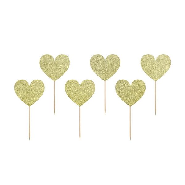Stamp - 6 gold hearts