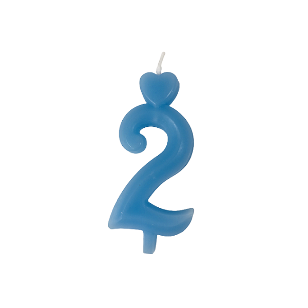 Candle thin blue 0-9 Candle thin blue 0-9, number 2