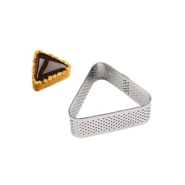 Form for tartlets, perforated, metal triangle 7x7x7 cm