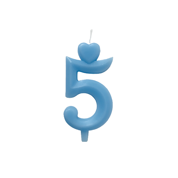 Candle thin blue 0-9 Candle thin blue 0-9, number 5