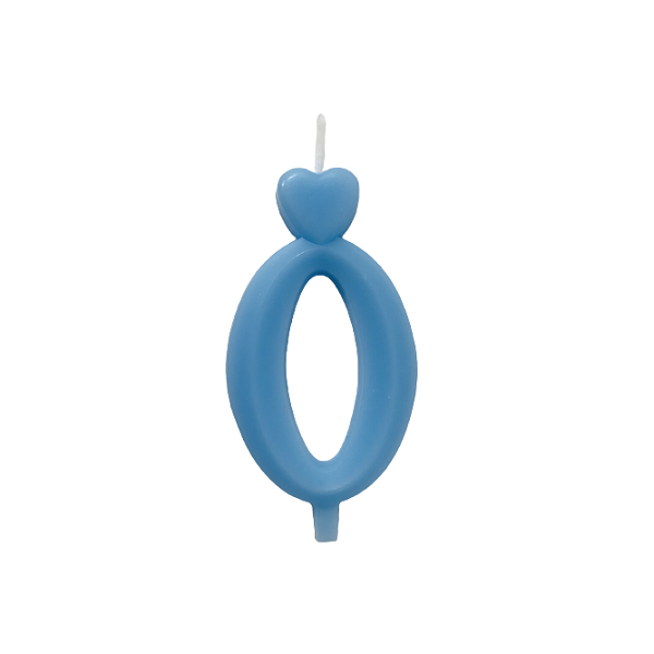 Candle thin blue 0-9 Candle thin blue 0-9, number 0