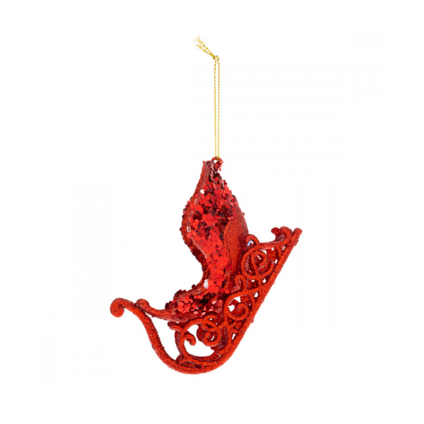 Czerwone sanki - dekoracja na choinkę