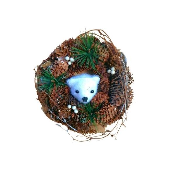 Christmas wreath with an animal 19 cm