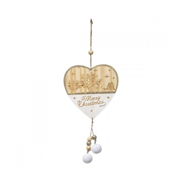 Wooden Christmas decoration with the inscription Merry Christmas