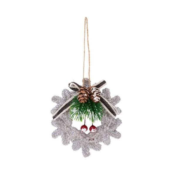 Silver wreath with branch I for hanging