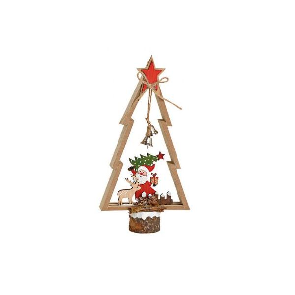Christmas tree with Santa Claus wood