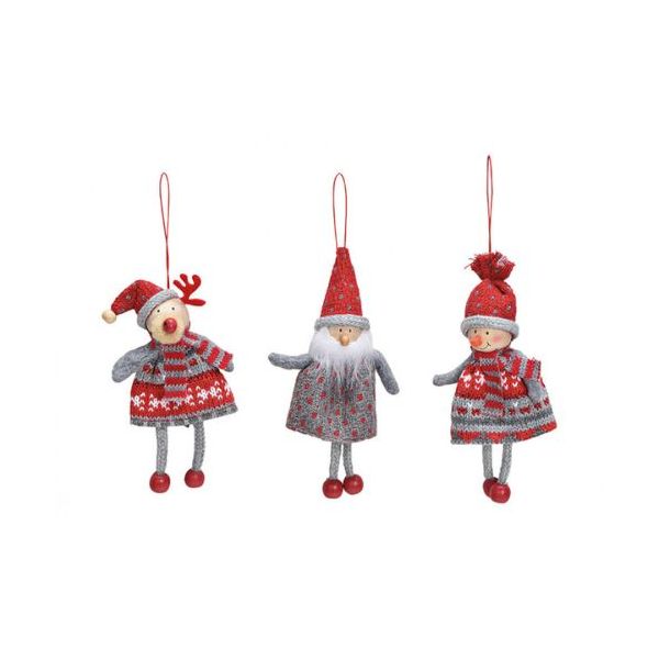 Santa Claus, reindeer and snowman - decoration for the tree