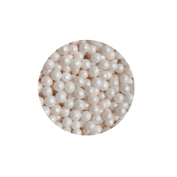 Posypka groszkowa perłowa ecru 7 mm 60 g