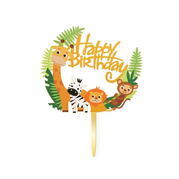 Zápich Happy Birthday zvieratka ZOO