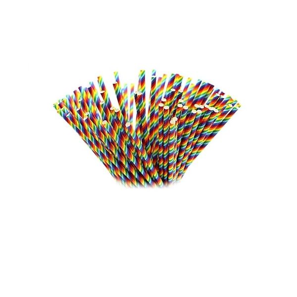 Colored paper straws 10 pcs