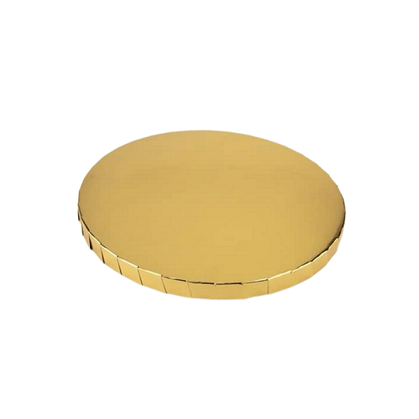 Podložka pod tortu extra hrubá zlatá 25 cm  s ozdobným okrajom