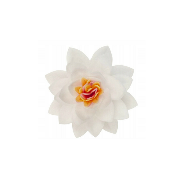 Oblátkový lotosový kvet biely
