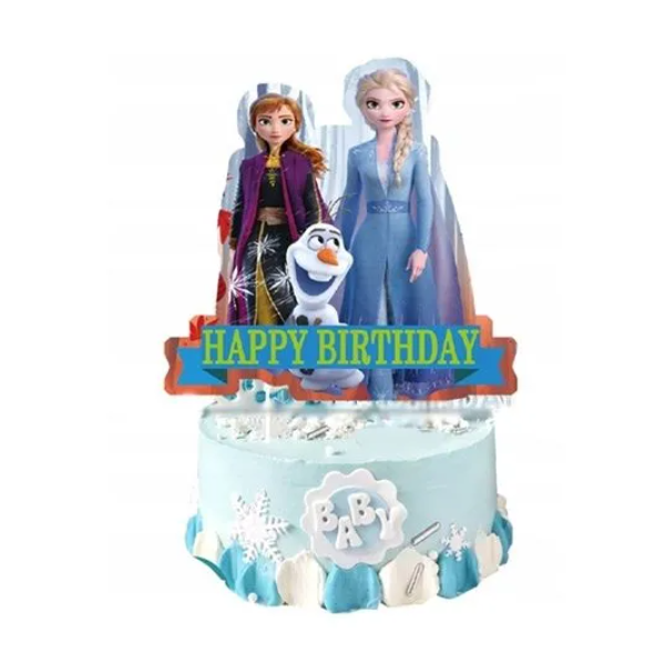 Zápich Happy Birthday Frozen Elza, Anna a Olaf